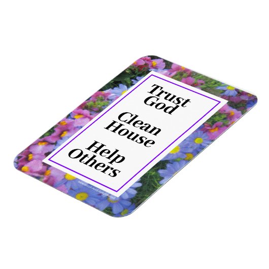 Vertrauen Sie Gott sauberes Haus hilft anderen Magnet (Linke Seite)