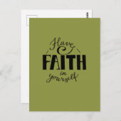 Vertrauen Sie grün Postkarte (Vorne/Hinten)