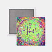 Vertrauen Sie Hübschen Herzklopfen auf farbenfrohe Magnet (Vorderseite/Rückseite)