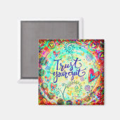 Vertrauen Sie Ihrem Bauch Whimsical Colorful Hearf Magnet (Vorderseite/Rückseite)