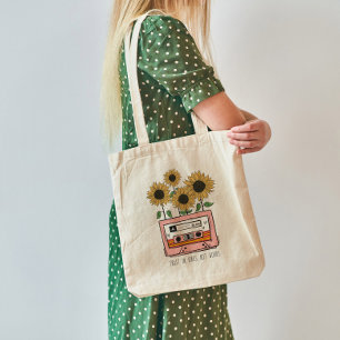 Vertrauen Sie in Vibe Boho Sonnenblume und Cattset Tragetasche