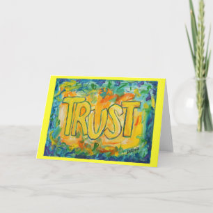 Vertrauen Sie inspirierenden Word Art Grußkarten Karte