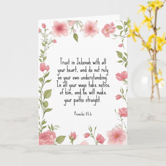 Vertrauen Sie Jehovah mit all Ihrem Herzen | JW Gr Karte (Gelbe Blume)