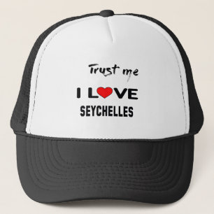 Vertrauen Sie mir i-Liebe Seychellen Truckerkappe