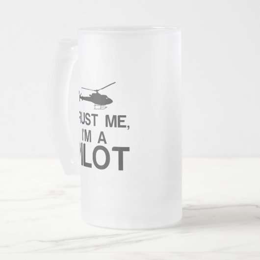 VERTRAUEN SIE MIR, ICH BIN EIN PILOT MATTGLAS BIERGLAS (Vorderseite Links)