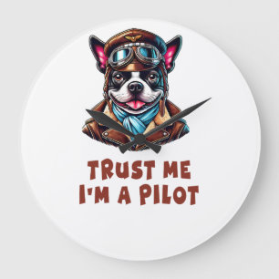 Vertrauen Sie mir, ich bin Pilot Große Wanduhr
