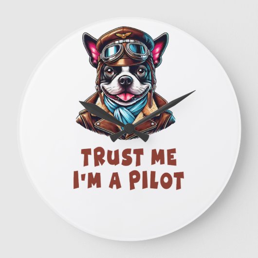 Vertrauen Sie mir, ich bin Pilot Große Wanduhr (Vorderseite)