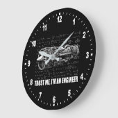 Vertrauen Sie mir, ich sind ein Ingenieur Große Wanduhr (Winkel)