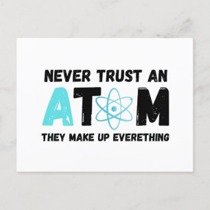 VERTRAUEN SIE NIEMALS EINE ATOM EINLADUNGSPOSTKARTE
