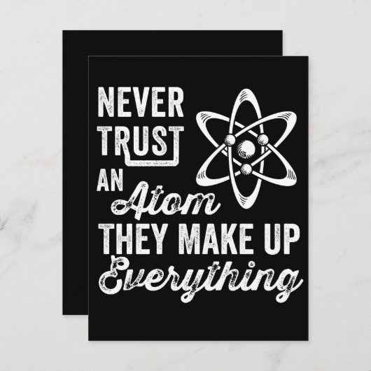 Vertrauen Sie niemals einem Atom, sie bilden alles Save The Date (Vorne/Hinten)