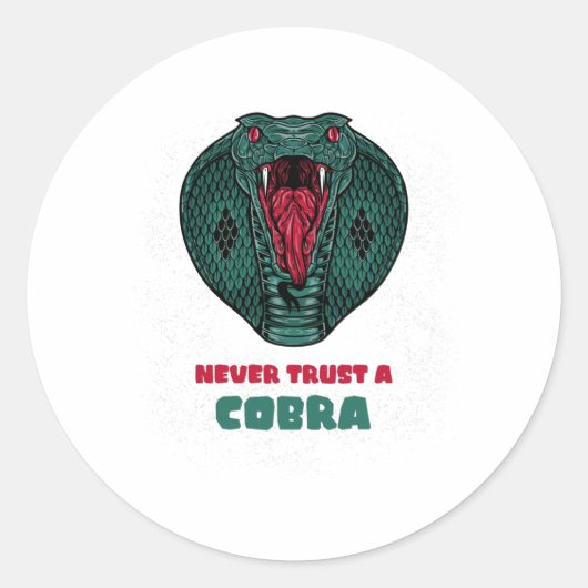 Vertrauen Sie niemals einer COBRA Runder Aufkleber (Vorderseite)