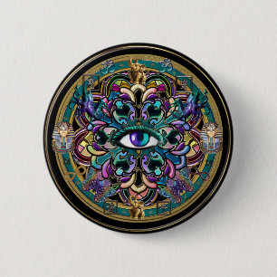 Vertrauen Sie sich ~ die Augen der WeltMandala Button