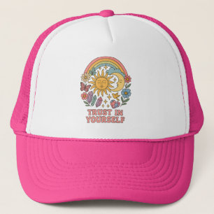 Vertrauen Sie sich selbst - Retro Psychedelic Sun  Truckerkappe
