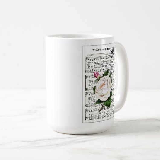 Vertrauen Sie und befolgen Sie klassischer weißer Kaffeetasse (VorderseiteRechts)
