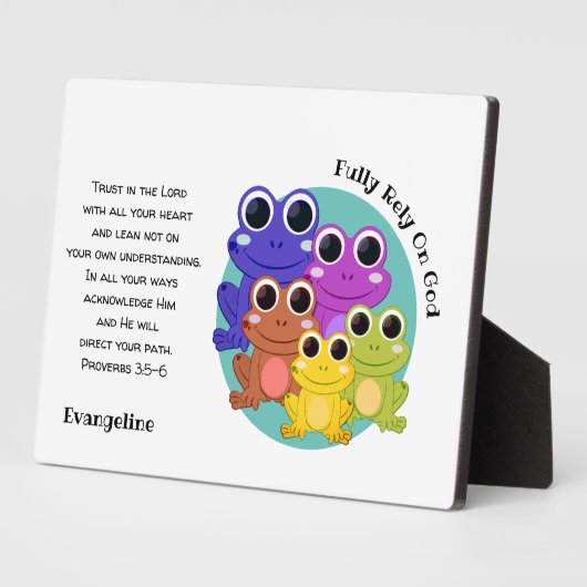 Vertrauen Sie voll auf Gott FROG Vertrauen in den Fotoplatte (Seite)