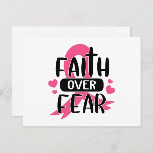 Vertrauen über Angst Brustkrebs Bewusstsein Postkarte (Vorne/Hinten)