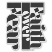 Vertrauen über Angst Retro Christlich Inspiration Aufkleber (Vorderseite)