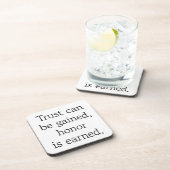 Vertrauen und Ehre harter Kunststoff-Untersetzer Getränkeuntersetzer (Rechte Seite)