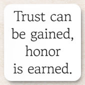 Vertrauen und Ehre harter Kunststoff-Untersetzer Getränkeuntersetzer (Vorderseite)