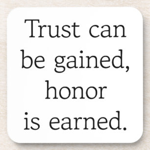 Vertrauen und Ehre harter Kunststoff-Untersetzer Getränkeuntersetzer