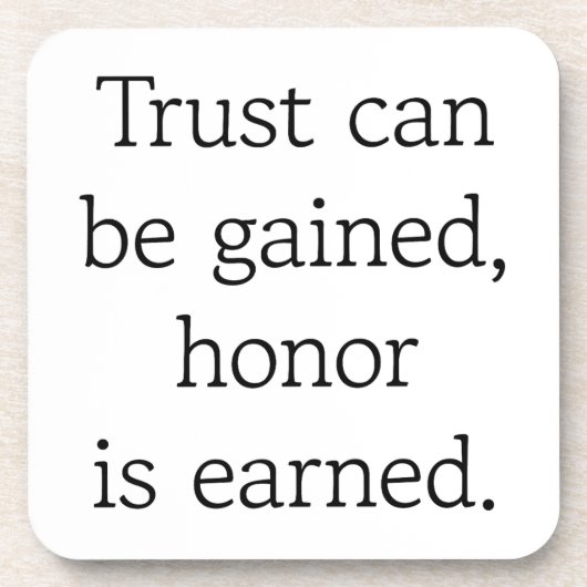 Vertrauen und Ehre harter Kunststoff-Untersetzer Getränkeuntersetzer (Vorderseite)