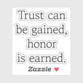 Vertrauen und Ehre - Vinyl-Sticker nach Maß Aufkleber (Blatt)