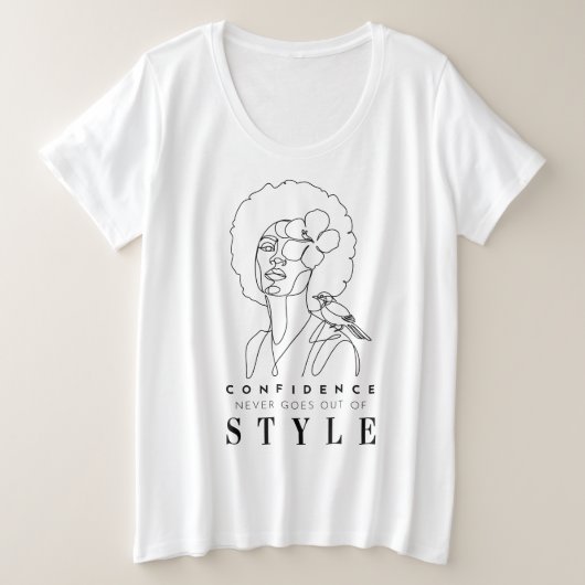 Vertrauen und schöne positive Bejahung Große Größe T-Shirt (Design vorne)