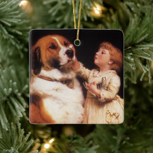 Vertrauen von Charles Burton Barber, Saint Bernard Keramikornament (Baum)