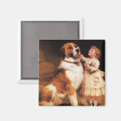 Vertrauen von Charles Burton Barber, Saint Bernard Magnet (Vorderseite/Rückseite)