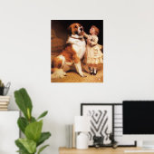 Vertrauen von Charles Burton Barber, Saint Bernard Poster (Heimbüro)