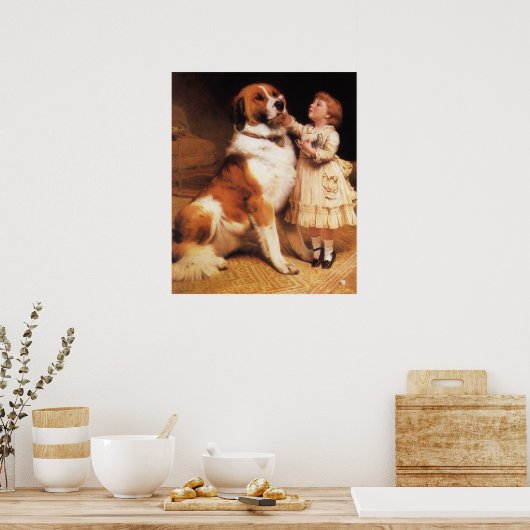 Vertrauen von Charles Burton Barber, Saint Bernard Poster (Küche)