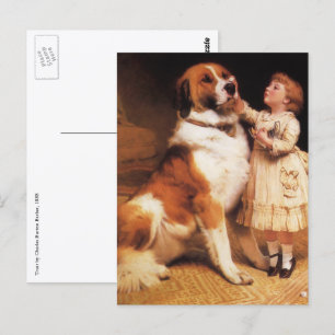 Vertrauen von Charles Burton Barber, Saint Bernard Postkarte