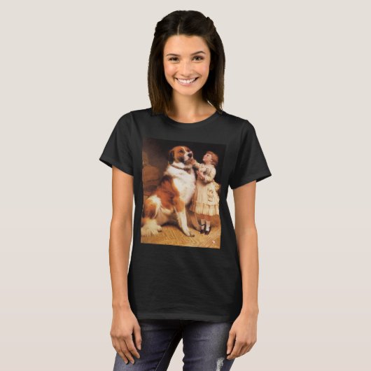 Vertrauen von Charles Burton Barber, Saint Bernard T-Shirt (Vorne ganz)