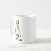 Vertrauen wird verdient Canaan Hund schwarz Kaffeetasse (Vorderseite Links)