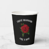 Vertrauensblüten wie eine Rose Pappbecher (Rückseite)