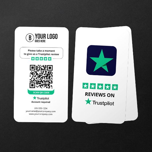 Vertrauenswürdiger Bewertungslink Trustpilot Bewer Visitenkarte