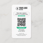 Vertrauenswürdiger Bewertungslink Trustpilot Bewer Visitenkarte (Vorderseite)