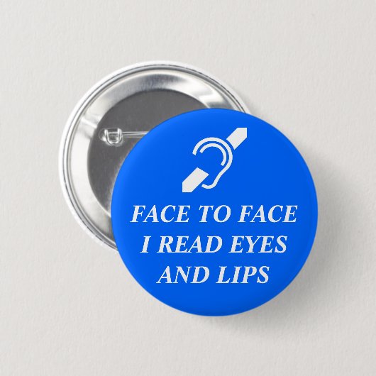 Vertraulich las ich Augen und Lippen Button (Vorne & Hinten)