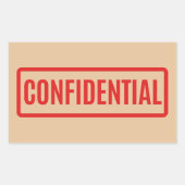 vertraulich rechteckiger aufkleber (Vorderseite)