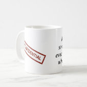 Vertrauliche Arbeits-Kaffee-Tasse Kaffeetasse (Vorderseite Links)