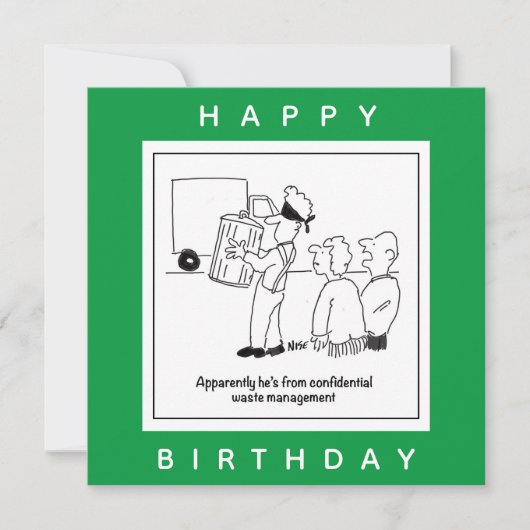 Vertraulicher Cartoon für die Abfallbewirtschaftun Karte (Vorderseite)