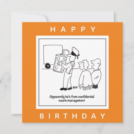 Vertraulicher Cartoon für die Abfallbewirtschaftun Karte (Vorderseite)