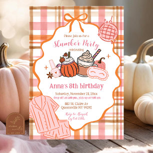Verträumte Herbst-Cozy-Sleepover-Party Einladung