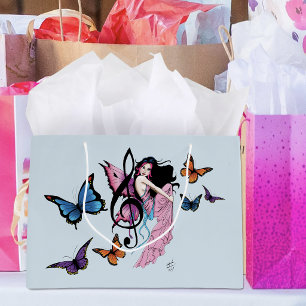 Verträumte rosa Fee blaue Fantasie-Musignote Große Geschenktüte