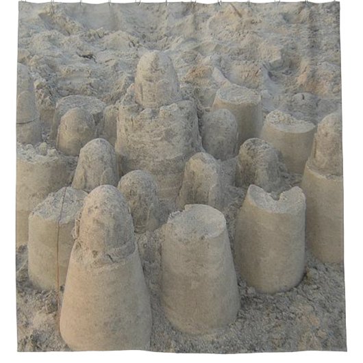 verträumte Sandburg Duschvorhang (Vorderseite)