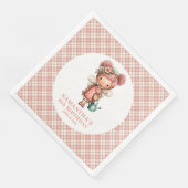 Verträumte Süße Fee Rosa Blumen 1. Geburtstag Serviette (Ecke)