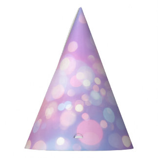 Verträumter lila und rosa Bokeh-Lichter Geburtstag Partyhütchen