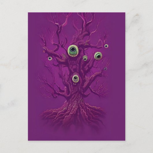 Verträumter Spukbaum Postkarte (Vorderseite)