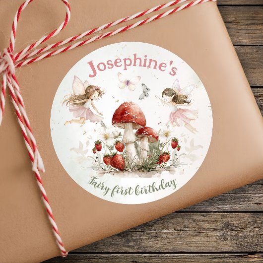 verträumtes Gartenzauberfeen Mädchen zum ersten Ge Runder Aufkleber