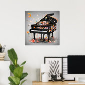 Verträumtes Klavier Poster (Heimbüro)